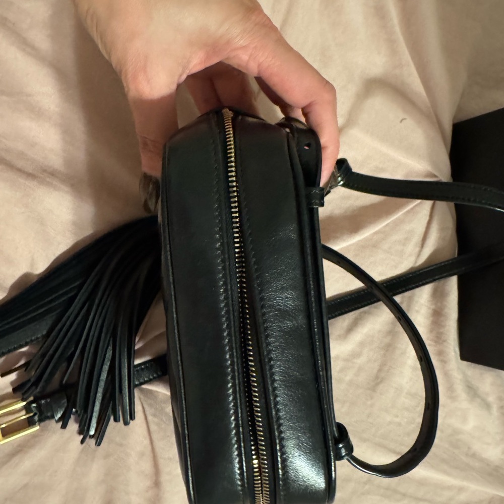 Saint Laurent Black Chevron Crossbody Belt Bag - Picture 7 of 7